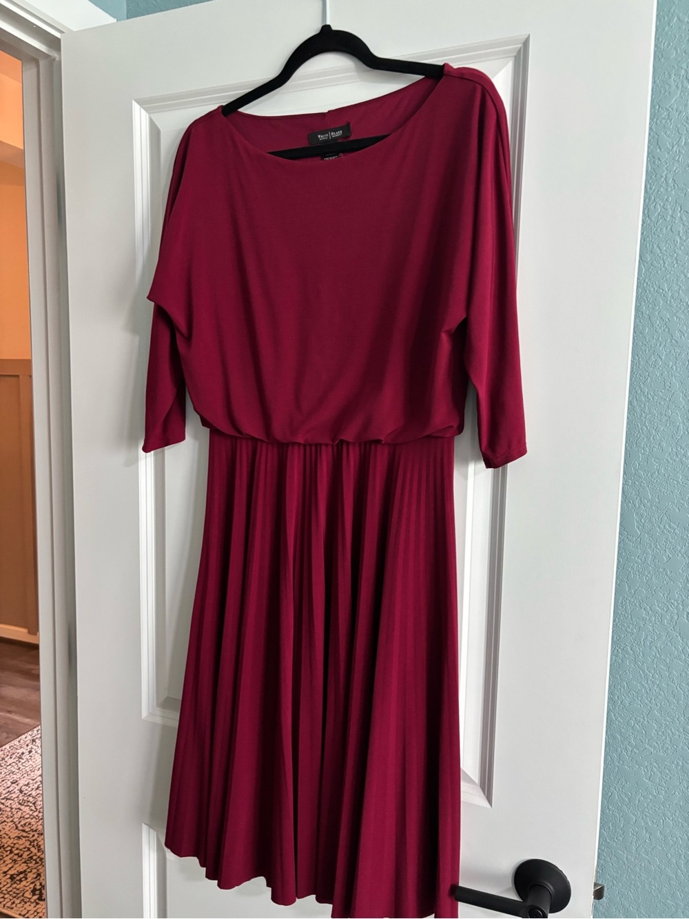 White House Black Market Berry Red Pleated Dress